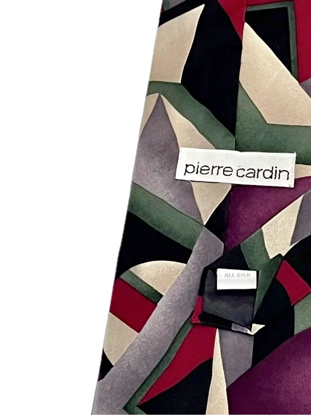 Vintage Pierre Cardin Silk Tie Designer Abstract Geometric Art Deco Mod Retro